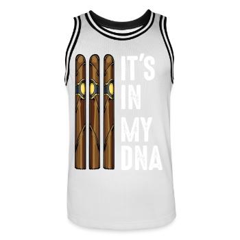 cigare - Maillot de basket Homme - blanc/noir - Devant - AI Model Male 185 dark (185cm)
