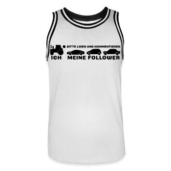 Ich, meine Follower Traktor Autos Landwirt Bauer - Männer Basketball-Trikot - Weiß/Schwarz - Vorne - AI Model Male 185 dark (185cm)