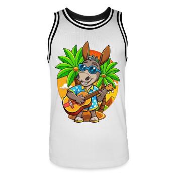 Lustige Esel Cartoon Sommer Strand Sonnenbrille - Männer Basketball-Trikot - Weiß/Schwarz - Vorne - AI Model Male 185 dark (185cm)