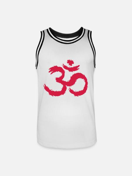 Om symbool hindoeïsme - Mannen basketbal shirt - wit/zwart