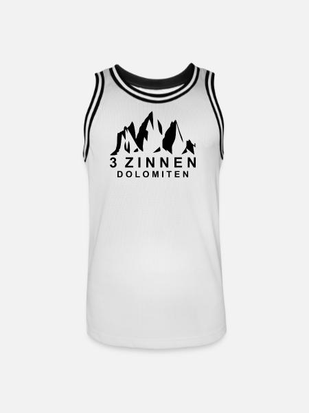 3 Zinnen Dolomiten - Männer Basketball-Trikot - Weiß/Schwarz