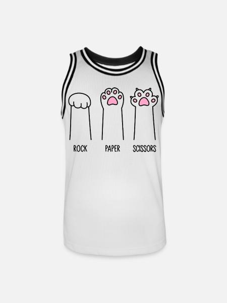 Rock Paper Scissors - Men's Basketball Jersey - white/black