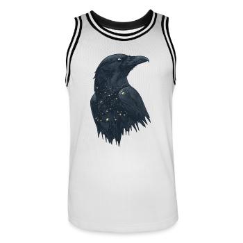 Raven - Men's Basketball Jersey - white/black - Front - AI Model Male 185 dark (185cm)
