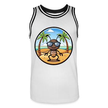 Ameise lustige Cartoon Sommer Strand Sonnenbrille Aufkleber - Männer Basketball-Trikot - Weiß/Schwarz - Vorne - AI Model Male 185 dark (185cm)