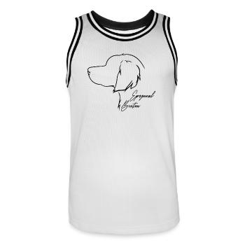 Epagneul Breton Profil Chiens Chien Wilsigns - Maillot de basket Homme - blanc/noir - Devant - AI Model Male 185 dark (185cm)