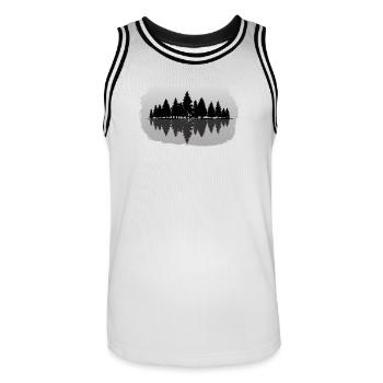 Forest - Forest Landscape Nature Trees - Men's Basketball Jersey - white/black - Front - AI Model Male 185 dark (185cm)