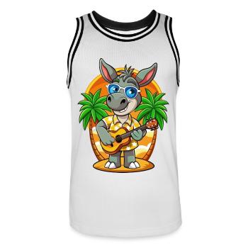 Lustige Esel Cartoon Sommer Strand Sonnenbrille - Männer Basketball-Trikot - Weiß/Schwarz - Vorne - AI Model Male 185 dark (185cm)