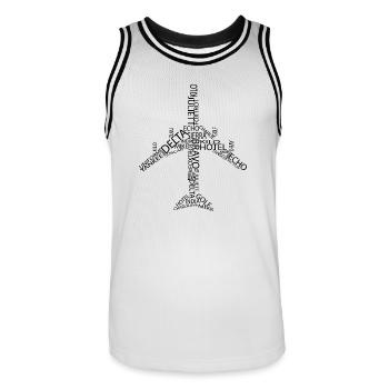 Avion B747 - Maillot de basket Homme - blanc/noir - Devant - AI Model Male 185 dark (185cm)