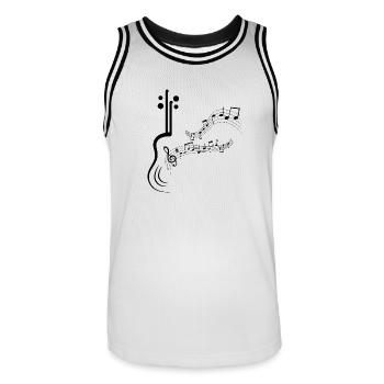 Musique Musique musiciens Clé de partition - Maillot de basket Homme - blanc/noir - Devant - AI Model Male 185 dark (185cm)