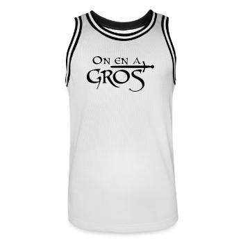 On en a gros - Maillot de basket Homme - blanc/noir - Devant - AI Model Male 185 dark (185cm)