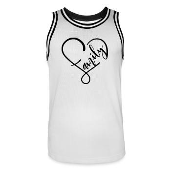 famille - Maillot de basket Homme - blanc/noir - Devant - AI Model Male 185 dark (185cm)