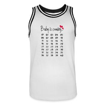 Lustiges Schwangerschaft Schwanger Geschenk Eltern - Männer Basketball-Trikot - Weiß/Schwarz - Vorne - AI Model Male 185 dark (185cm)