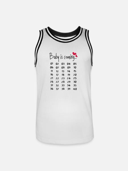 Sjov graviditet gravid gave forældre - Herre basketball-trikot - hvid/sort