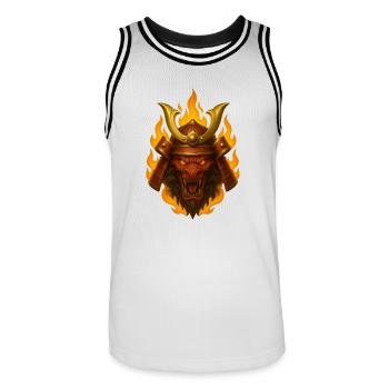 EMBER RONIN - Männer Basketball-Trikot - Weiß/Schwarz - Vorne - AI Model Male 185 dark (185cm)