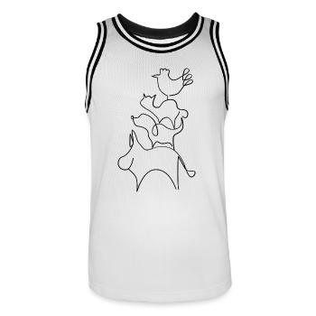 Bremer Stadtmusikanten Linien - Maillot de basket Homme - blanc/noir - Devant - AI Model Male 185 dark (185cm)