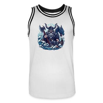 Viking Logo - Maillot de basket Homme - blanc/noir - Devant - AI Model Male 185 dark (185cm)