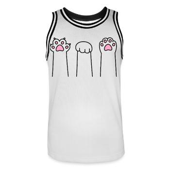 Ciseaux Pierre Papier Patte Patte Jeu Patte Cat Pattes - Maillot de basket Homme - blanc/noir - Devant - AI Model Male 185 dark (185cm)
