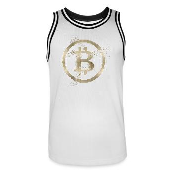Bitcoin - Maillot de basket Homme - blanc/noir - Devant - AI Model Male 185 dark (185cm)