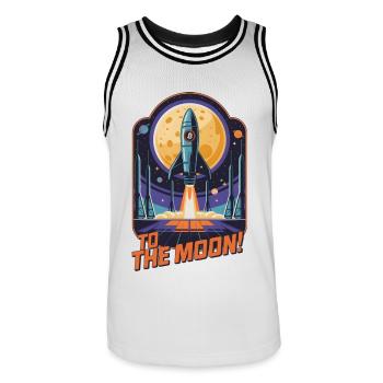 Vers la Lune - Maillot de basket Homme - blanc/noir - Devant - AI Model Male 185 dark (185cm)