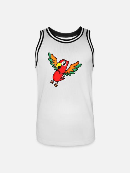 perroquet - Maillot de basket Homme - blanc/noir