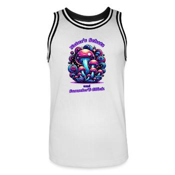 Miracle du champignon magique - Maillot de basket Homme - blanc/noir - Devant - AI Model Male 185 dark (185cm)