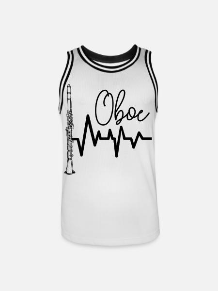 Oboe - Männer Basketball-Trikot - Weiß/Schwarz