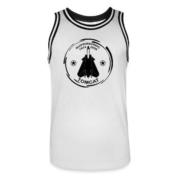 Plane F14 Tomcat - Men's Basketball Jersey - white/black - Front - AI Model Male 185 dark (185cm)