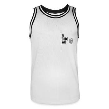 Ei gude wie - Männer Basketball-Trikot - Weiß/Schwarz - Vorne - AI Model Male 185 dark (185cm)