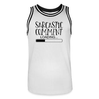 Sarcastic comment sayings funny funny - Men's Basketball Jersey - white/black - Front - AI Model Male 185 dark (185cm)