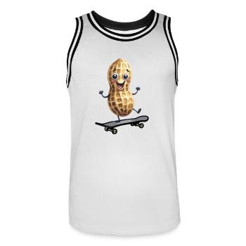 Peanut Peanuts Skater Skate Skateboard Kids - Men's Basketball Jersey - white/black - Front - AI Model Male 185 dark (185cm)