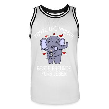 Tante und Nichte Bindung Beste Freunde Elefanten - Männer Basketball-Trikot - Weiß/Schwarz - Vorne - AI Model Male 185 dark (185cm)