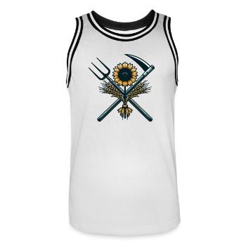 Agriculture Logo - Men's Basketball Jersey - white/black - Front - AI Model Male 185 dark (185cm)