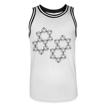 Conception Hexa - Maillot de basket Homme - blanc/noir - Devant - AI Model Male 185 dark (185cm)