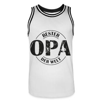 Bester Opa der Welt - Männer Basketball-Trikot - Weiß/Schwarz - Vorne - AI Model Male 185 dark (185cm)