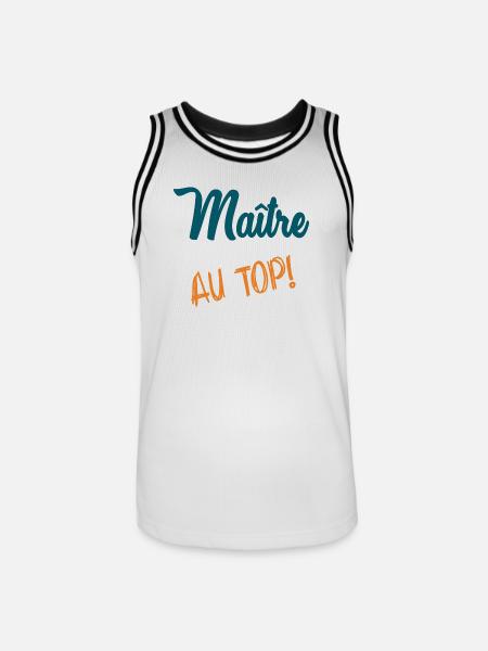 MAITRE - Maillot de basket Homme - blanc/noir