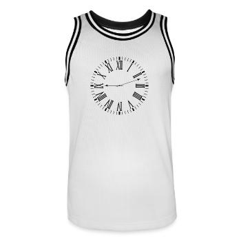 Horloge romaine - Maillot de basket Homme - blanc/noir - Devant - AI Model Male 185 dark (185cm)