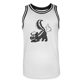moufette - Maillot de basket Homme - blanc/noir - Devant - AI Model Male 185 dark (185cm)