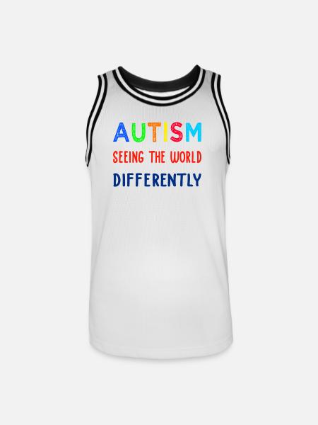 Autism Seeing Differently - Men's Basketball Jersey - white/black