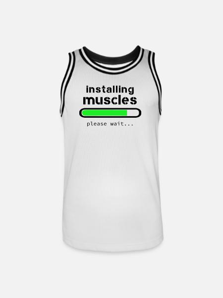 Installing muscles - Maillot de basket Homme - blanc/noir