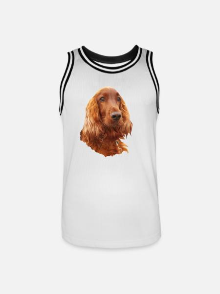 Irish Setter Red - Männer Basketball-Trikot - Weiß/Schwarz
