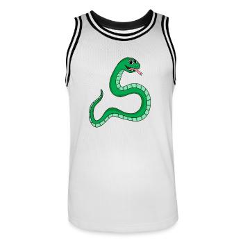 Schlange - Männer Basketball-Trikot - Weiß/Schwarz - Vorne - AI Model Male 185 dark (185cm)