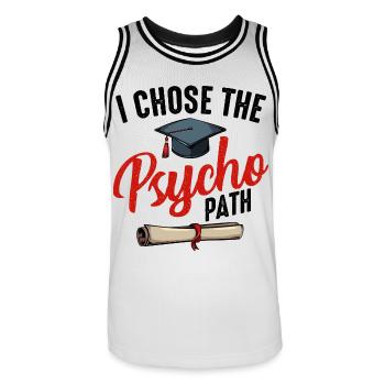 psychologue - Maillot de basket Homme - blanc/noir - Devant - AI Model Male 185 dark (185cm)