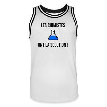 Humor von Chemikern - Männer Basketball-Trikot - Weiß/Schwarz - Vorne - AI Model Male 185 dark (185cm)