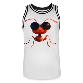 fourmi fourmi de forêt fourmi de feu insecte fourmis mignonnes - Maillot de basket Homme - blanc/noir - Devant - AI Model Male 185 dark (185cm)