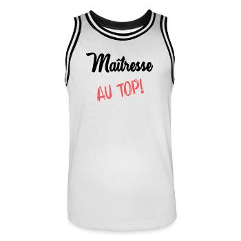 GELIEBTE - Männer Basketball-Trikot - Weiß/Schwarz - Vorne - AI Model Male 185 dark (185cm)