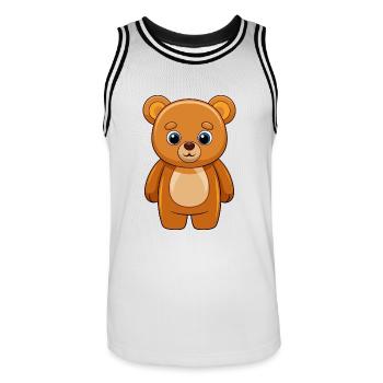 Ours Mignon Mascotte Personnage De Dessin Animé Kawaii - Maillot de basket Homme - blanc/noir - Devant - AI Model Male 185 dark (185cm)