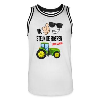 Bauern protestieren mit genug ist genug für die Bauern - Männer Basketball-Trikot - Weiß/Schwarz - Vorne - AI Model Male 185 dark (185cm)