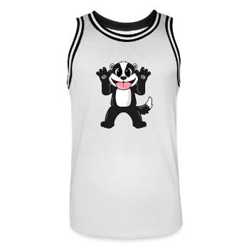 Blaireau - Maillot de basket Homme - blanc/noir - Devant - AI Model Male 185 dark (185cm)