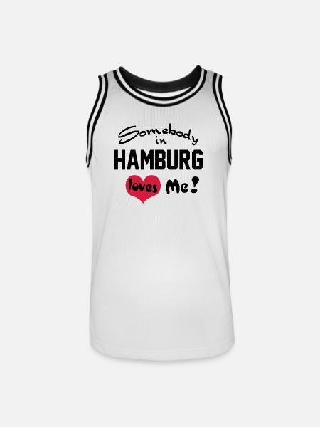hamburg - Männer Basketball-Trikot - Weiß/Schwarz
