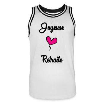 RETRAITE. BONNE RETRAITE. JOYEUSE RETRAITE - Maillot de basket Homme - blanc/noir - Devant - AI Model Male 185 dark (185cm)